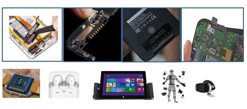 Penyambung pin Pogo digunakan pada peranti pintar