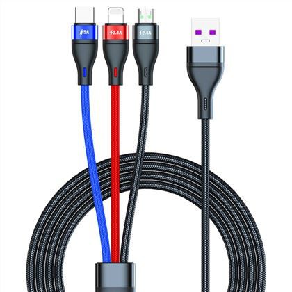 Kabel Pengecas Arus Tinggi 5A 3in1