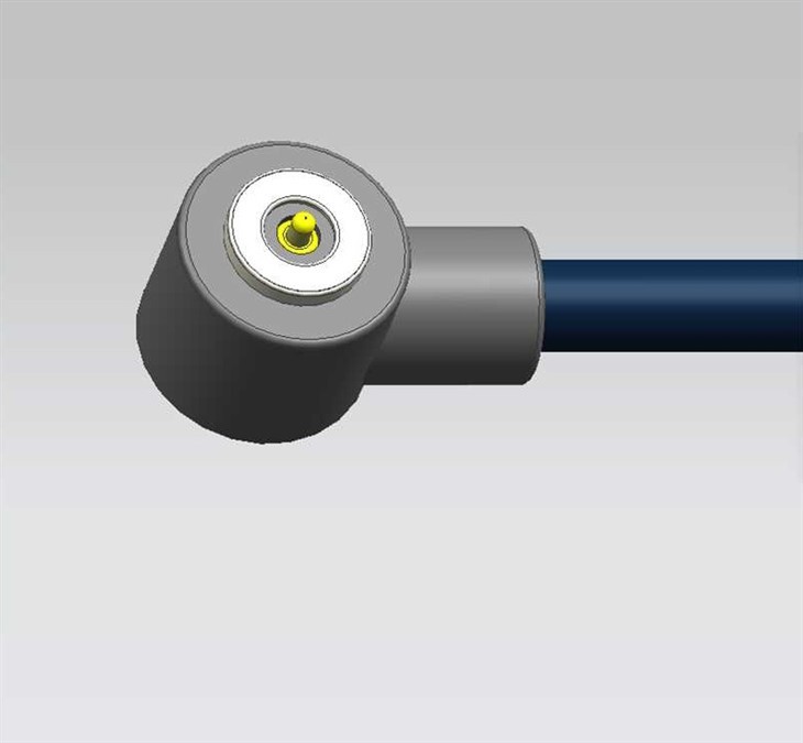 Single - pin bulat kanan - kabel magnet sudut